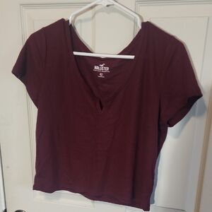 Hollister Women's Burgundy Top